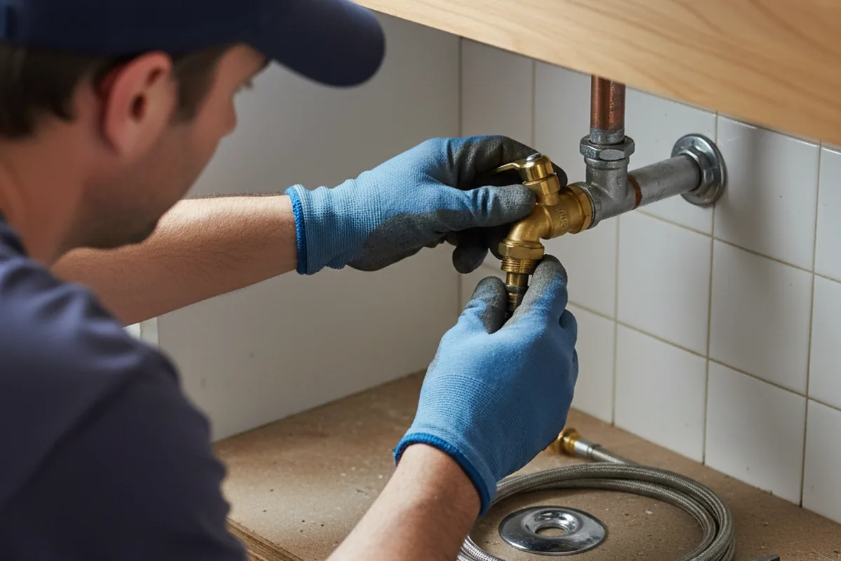 Shutoff valve and fitting work during Emergency Plumbing in Mayfield